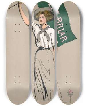 Triptych art skateboard deck of F B Couper Sweet Briar by F B Couper (19-20-)