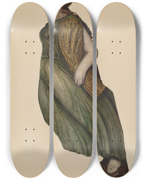 Triptych art skateboard deck of Elizabeth Fairchild Figurehead Ceres by Elizabeth Fairchild