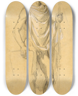 Triptych art skateboard deck of Isidore Pils Soldier by Isidore Pils (1815-1875)