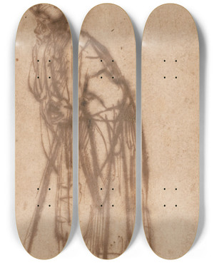 Triptych art skateboard deck of Rembrandt Van Rijn Old Man Leaning On A Stick by Rembrandt Van Rijn (1606-1669) Triptych art skateboard deck of Rembrandt Van Rijn Old Man Leaning On A Stick by Rembrandt Van Rijn (1606-1669)