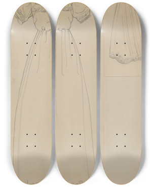Triptych art skateboard deck of Margaret Concha Dress_3 by Margaret Concha