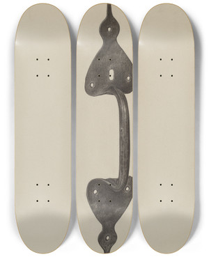 Triptych art skateboard deck of Jacob Lipkin Door Handle by Jacob Lipkin