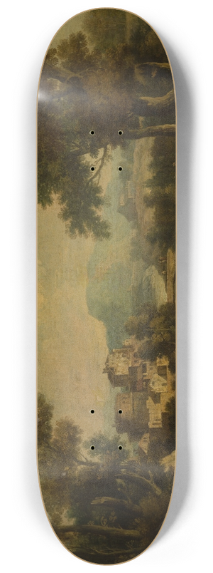 Francesco Zuccarelli - Italian Landscape with a Mountain Stream 8.25 inch art skate deck