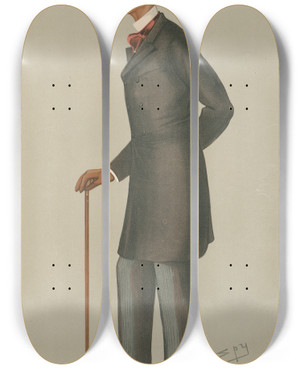 Triptych art skateboard deck of Leslie Matthew Ward Military And Navy Julian General Julian Hamilton Hall September 15 1898 by Leslie Matthew Ward (1851-1922)