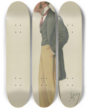 Triptych art skateboard deck of Carlo Pellegrini Newspapermen The Fortnightly Review John Morley November 30 1878 by Carlo Pellegrini (1839-1889)