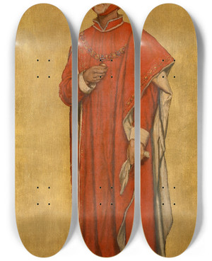 Triptych art skateboard deck of Albert Frans Lieven De Vriendt Lord Of Gruuthuse by Albert Frans Lieven De Vriendt (1843-1900)