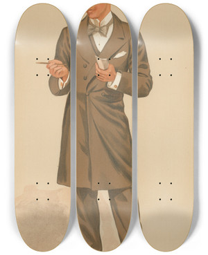 Triptych art skateboard deck of Leslie Matthew Ward Politicians He Was Lord Salisburys Private Secretary The Hon Schomberg Kerr Mcdonnell 18 October 1894 by Leslie Matthew Ward (1851-1922)