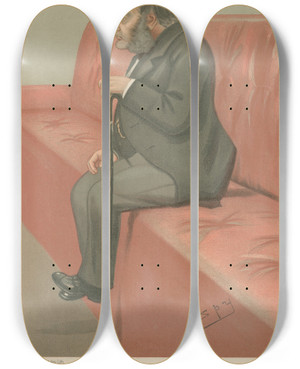 Triptych art skateboard deck of Leslie Matthew Ward Politicians A Fifteenth Earl The Earl Of Moray 9 June 1898 by Leslie Matthew Ward (1851-1922)