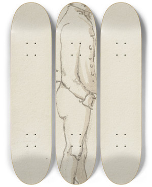 Triptych art skateboard deck of Jakob Frchtegott Dielmann Bauer Mit Dreieckigem Hut by Jakob Furchtegott Dielmann (1809-1885)