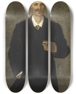Triptych art skateboard deck of Sofie Holten August Strindberg 18491912 by Sofie Holten