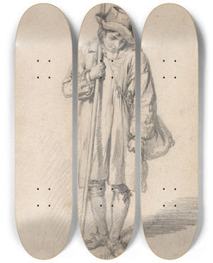 Triptych art skateboard deck of James Ward A Shepherd Boy by James Ward (1769-1859)