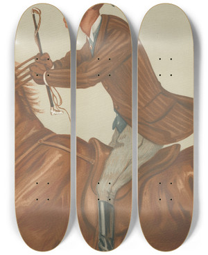 Triptych art skateboard deck of Leslie Matthew Ward Sports Miscellaneous Sport Riders Jim Mr James Lowther December 8 1877 by Leslie Matthew Ward (1851-1922)