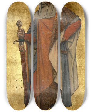 Triptych art skateboard deck of Albert Frans Lieven De Vriendt Pieter De Coninck by Albert Frans Lieven De Vriendt (1843-1900)