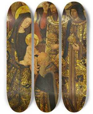 Triptych art skateboard deck of Juan Pons Adoration Of The Magi by Juan Pons (15-)