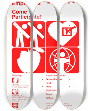 Triptych art skateboard deck of National Institutes Of Health Keeping The Health In Nih by National Institutes Of Health (1887)