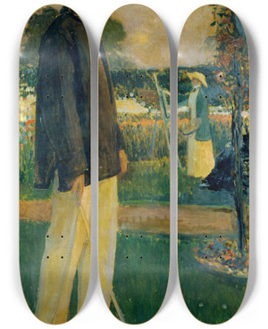 Triptych art skateboard deck of Jacquesmile Blanche Portrait De Jean Cocteau by Jacques-mile Blanche (1861-1942)