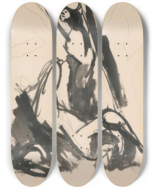 Triptych art skateboard deck of Jn Novk Scream by Jan Novak (1921-1944)