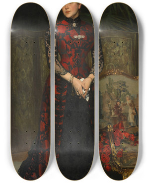 Triptych art skateboard deck of Hans Temple Louise Wagner Gattin Des Architekten Otto Wagner by Hans Temple (1857-1931)