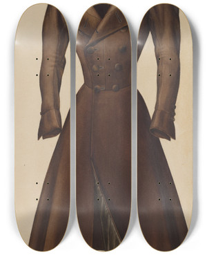 Triptych art skateboard deck of Henry De Wolfe Mans Topcoat by Henry De Wolfe