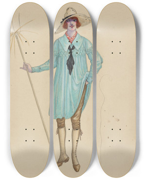 Triptych art skateboard deck of Will R Barnes Farmer Boys by Will R Barnes (1939) Triptych art skateboard deck of Will R Barnes Farmer Boys by Will R Barnes (1939)