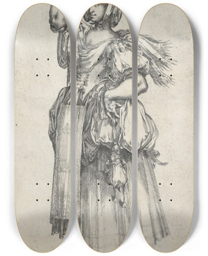 Triptych art skateboard deck of Jacques Bellange Jardinire Auvase by Jacques Bellange (1575-1616)