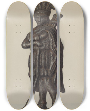 Triptych art skateboard deck of Austin L Davison Cast Iron Ornament by Austin L Davison