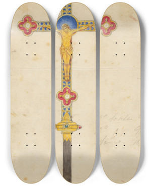 Triptych art skateboard deck of George Edmund Street Design Executed For Jones And Willis Metal And Woodworkers And Church Furniture Manufacturers Of Birmingham And London_17 by George Edmund Street (1824-1881)