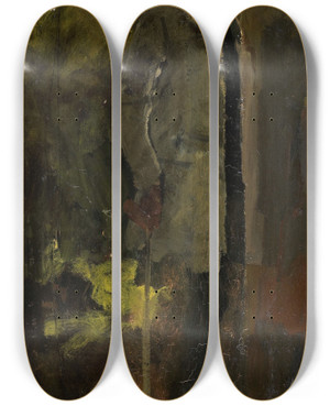 Triptych art skateboard deck of George Hendrik Breitner Portret Van Floris Verster by George Hendrik Breitner (1857-1923)