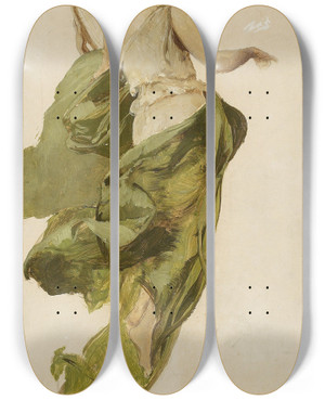 Triptych art skateboard deck of Henryk Siemiradzki Allegory Of Music Sketch For The Project Of The Stage Curtain Of The Sowacki Theatre In Krakw by Henryk Siemiradzki (1843-1902)