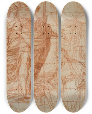 Triptych art skateboard deck of Camillo Procaccini The Annunciation_2 by Camillo Procaccini (1546-1629)