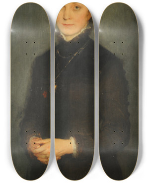 Triptych art skateboard deck of Friedrich August Von Kaulbach Retrato De Seora by Friedrich August Von Kaulbach (1850-1920)
