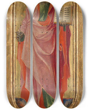 Triptych art skateboard deck of Gherardo Starnina Evangelist_2 by Gherardo Starnina (1360-1413)