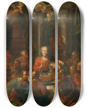 Triptych art skateboard deck of Austrian School The Last Supper by Austrian School