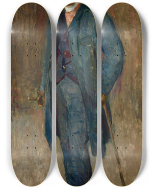 Triptych art skateboard deck of Edvard Munch Karl Jensenhjell by Edvard Munch (1863-1944)