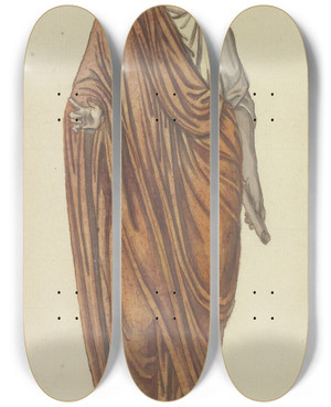 Triptych art skateboard deck of Johann Georg Schtz Rmischer Konsul Stehender Mann In Rmischer Tracht Zu Goethes Rmischem Karneval by Johann Georg Schutz (1755-1813)