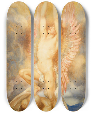 Triptych art skateboard deck of Henry John Stock The Angel Of Hope by Henry John Stock (1853-1930)