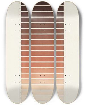 Triptych art skateboard deck of Michel Eugne Chevreul Des Couleurs Et De Leurs Applications Aux Arts Industriels A Laide Des Cercles Chromatiques Pl 16 by Michel Eugene Chevreul (1786-1889)