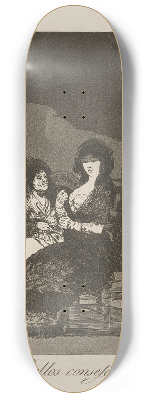 Francisco de Goya - Bellos consejos. (Pretty teachings.) 8.25 inch art skate deck