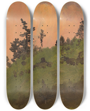 Triptych art skateboard deck of Frederic Edwin Church Landscape At Woods by Frederic Edwin Church (1826-1900) Triptych art skateboard deck of Frederic Edwin Church Landscape At Woods by Frederic Edwin Church (1826-1900)