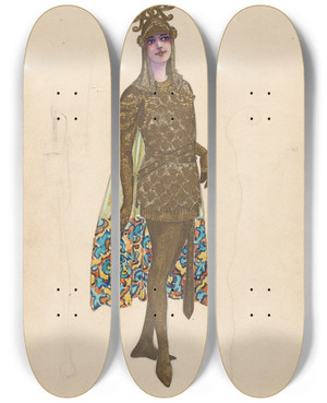 Triptych art skateboard deck of Will R Barnes Bgolden Guards by Will R Barnes (1939)
