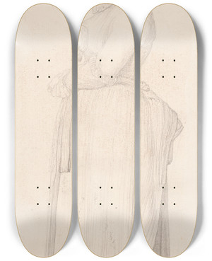 Triptych art skateboard deck of Elisabeth Jerichau Baumann Amagerpige by Elisabeth Jerichau Baumann (1819-1881)