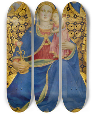 Triptych art skateboard deck of Fra Angelico Virgin Of Humility by Fra Angelico (1400-1455) Triptych art skateboard deck of Fra Angelico Virgin Of Humility by Fra Angelico (1400-1455)