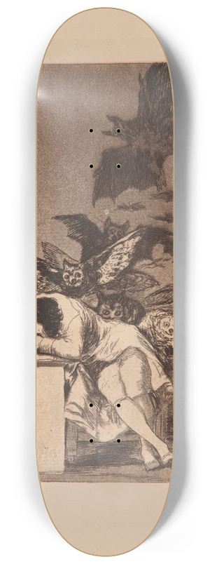 Francisco de Goya - El sueo de la razon produce moustruos (Serie Caprichos) 8.25 inch art skate deck