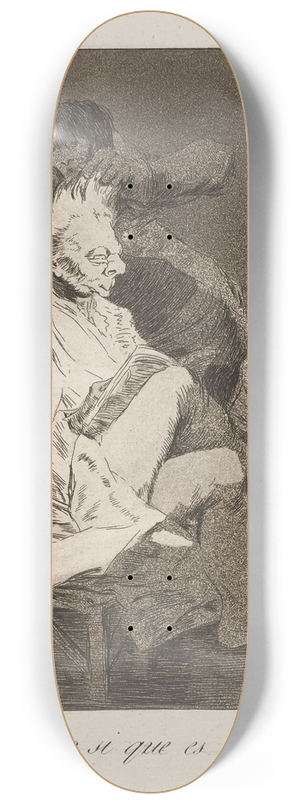 Francisco de Goya - Esto si que es leer. (That certainly is being able to read.) 8.25 inch art skate deck