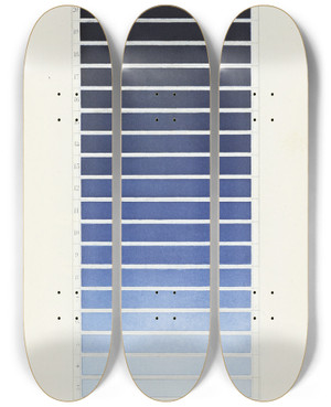 Triptych art skateboard deck of Michel Eugne Chevreul Des Couleurs Et De Leurs Applications Aux Arts Industriels A Laide Des Cercles Chromatiques Pl 24 by Michel Eugene Chevreul (1786-1889)