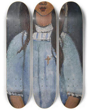 Triptych art skateboard deck of Amedeo Modigliani Alice by Amedeo Modigliani (1884-1920)