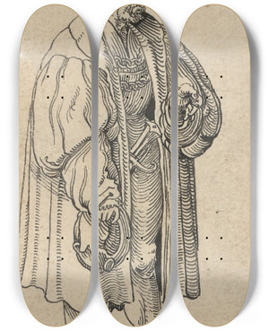 Triptych art skateboard deck of Niklaus Manuel Bern Brger by Niklaus Manuel (1484-1530)