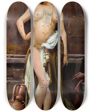 Triptych art skateboard deck of Oscar Pereira Da Silva Roman Slave by Oscar Pereira Da Silva (1867-1939)