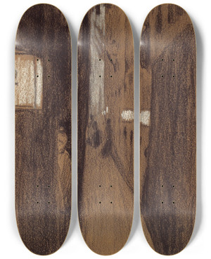 Triptych art skateboard deck of Santiago Rusiol Alley In Genoa by Santiago Rusinol (1861-1931)