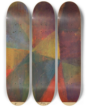 Triptych art skateboard deck of Paul Klee Das Fenster by Paul Klee (1879-1940)